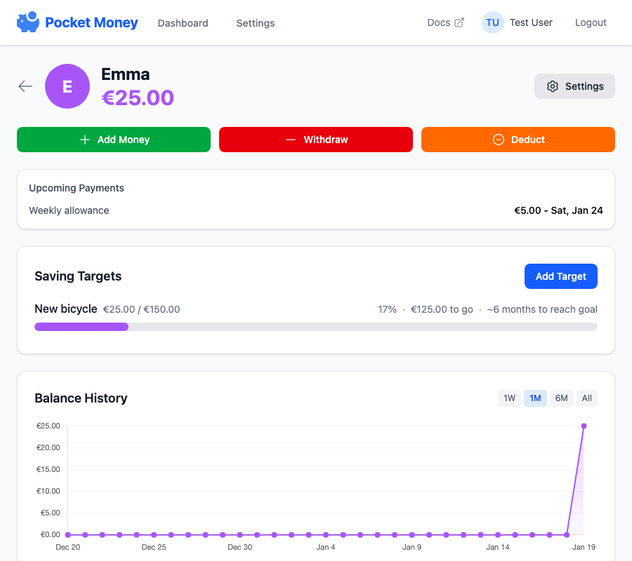 Child Profile Screenshot