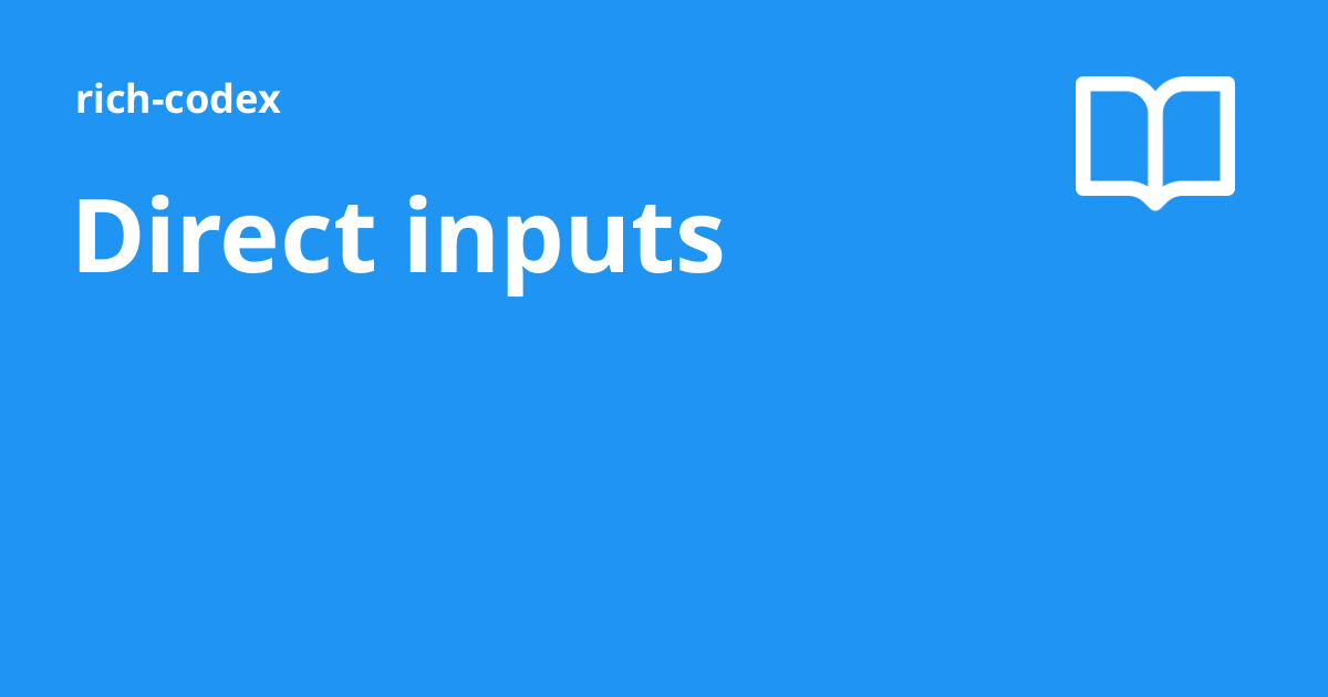 Direct inputs richcodex
